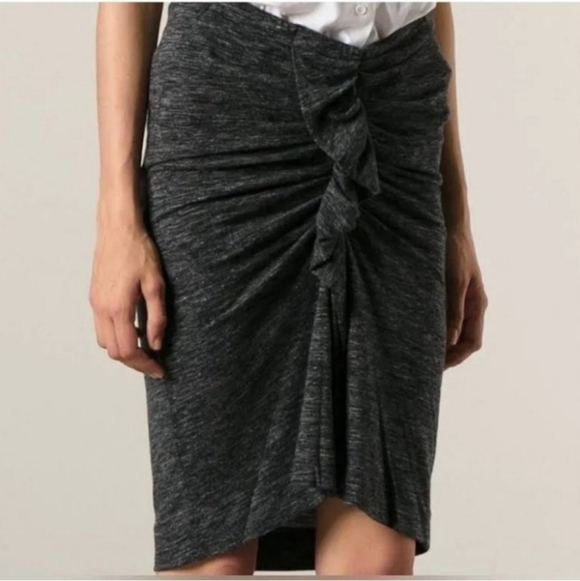 Isabel Marant Etoile gathered bodycon pencil skirt wool blend - Picture 2 of 12